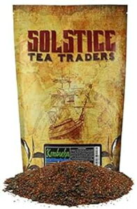 SOLSTICE TEA TRADERS Kombucha Loose Leaf Tea Blend "Rooibos Herbal/Gunpowder Green" (8 oz); Handmade Custom Blend For Brewing; Creates 15+ Gallons