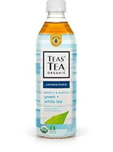 Teas' Tea Unsweetened Green White Tea 16.9 Ounce (Pack of 12) Organic, Sugar Free, 0 Calories