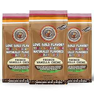 Crazy Cups fJtFt[o[OEhR[q[At`ojN[Aꂽăzbg܂̓ACXR[q[A10IXobOA3pbN Crazy Cups Decaf Flavored Ground Coffee, French Vanilla Cr me, B