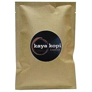 0.35オンス(1パック)、コピ・ルアック ダークロースト、インドネシア産野生ハクビシンアラビカ種ダークローストコーヒー豆(10グラム)プレミアムコピ・ルアック Kaya Kopi 0.35 Ounce (Pack of 1