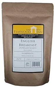 Elmwood Inn Fine Teas、イングリッシュ ブレックファスト キーモン紅茶、ピラミッド サシェ ティーバッグ 25 個 Elmwood Inn Fine Teas, English Breakfast Keemun Black Tea, 25 Pyramid Sachet Tea Bags