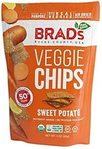 Brad's Ax[X̃I[KjbN؃`bvXATc}CA3  Brad's Plant Based Organic Veggie Chips, Sweet Potato, 3 Count