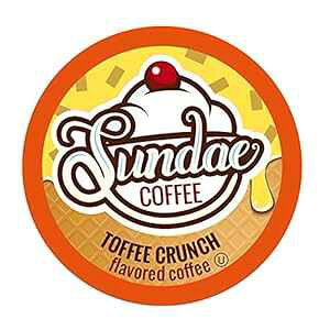 Tf[ACXN[R[q[|bhA2.0L[OKJbvΉA(gtB[N`) 48 Sundae Coffee Sundae Ice Cream Flavored Coffee Pods, 2.0 Keurig K-Cup Compatible, (Toffee Crunch) 48 Count