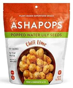 AshaPops �`�����C���|�b�v�X�C�����̎� - �O���e���t���[ �r�[�K�� �p���I �i�b�c�t���[ �哤�t���[ 1�I���X�i6�p�b�N�j AshaPops Chili Lime Popped Water Lily Seeds - Gluten Free Vegan Paleo Nut Free Soy Free 1 oz