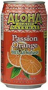 24 P[X - AnCh 100% I[i` W[X hNAnCY (pbV IW) CASE OF 24 - ALOHA MAID 100% ALL NATURAL JUICE DRINK, MAKE IN HAWAII (PASSION ORANGE)