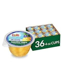 Dole pCibv 100% pCibvW[XAʐHA4 IXe (36 pbN) Dole Pineapple In 100% Pineapple Juice, Individual Serving, 4-Ounce Containers (Pack of 36)