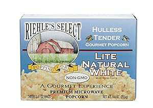 Riehle's セレクト ポップコーン 「ハレス」 ナチュラル ライト 電子レンジ用ポップコーン - 12 箱 (36 パック) Riehle's Select Popping Corn Riehle's Select Popcorn "Hulless" Natural Lite Microwave Popcorn - 12 Boxes (36 Pac