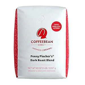 Coffee Bean Direct Penny Pincher's Blend Dark Roast Ground Coffee, 5 Pound Bag
