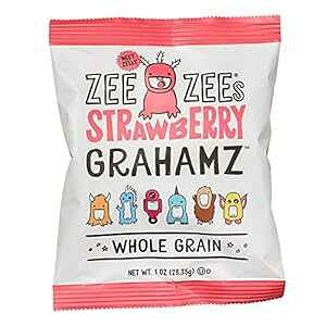 Zee Zees Xgx[ OnYAibct[ASA1 IXA24 pbN Zee Zees Strawberry Grahamz, Nut Free, Whole Grain, 1 oz, 24 pack