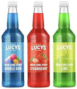 Lucy's Family Owned VFCuACX Xm[R[ Vbv - ouKAXgx[AC - 32IX̃Vbv{g (3pbN) (tBGX^pbN) Lucy's Family Owned Shaved Ice Snow Cone Syrups - 