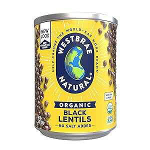 YAWestbrae VRI[KjbNYAYA15 IX (6 pbN) Black Lentils, Westbrae Natural Organic Black Lentils, No Salt Added, 15 Oz (Pack of 6)