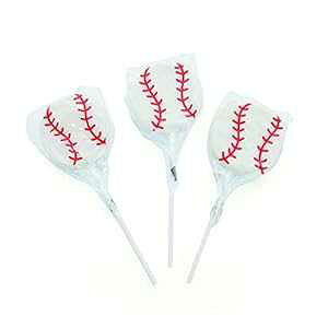 싅̌`̋z (ʕꂽ|bv 12 ) X|[c p[eB[ LfB[ Fun Express Baseball Shaped Suckers (12 individually wrapped lollipops) Sports Party Candy