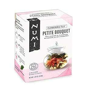 Numi I[KjbNeB[ v`u[P 4JԒ u[~OeB[t[ }{ 12|bg Numi Organic Tea Petite Bouquet 4-Variety Flowering Tea Blossoms, Blooming Tea F, Steeps 12 Pots