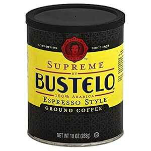 Supreme By Bustelo GXvb\ X^C _[N [Xg OEh R[q[A10 IX (12 pbN) CAFE BUSTELO Supreme By Bustelo Espresso Style Dark Roast Ground Coffee, 10 Ounce (Pack of 12)