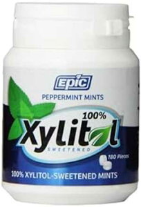 Epic Dental 100% LVg[uX~gAyp[~gA180  Epic Dental 100% Xylitol Sweetened Breath Mints, Peppermint, 180 Count