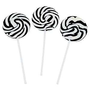 ubNAzCgAubNzCg X[ |bv TbJ[ (ʕꂽ|bv 24 ) p[eB[ LfB Fun Express Black, White,, Black and White Swirl Pop Suckers (24 individually wrappe