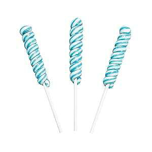 Fun Express Unicorn Horn Party Candy, Gender reveal, Boys Baby Shower Nostalgic Candy, Suckers, 24 Pieces, Individually Wrapped, Light Blue