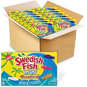 SWEDISH FISH ~j gsJ \tg & `[C LfBANX}X LfB XgbLO X^bt@[YA12 ` 3.5 IX̃{bNX SWEDISH FISH Mini Tropical Soft & Chewy Candy, Christmas Candy Sto