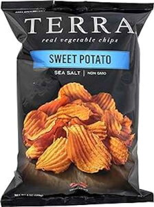 Terra Vegetable Chips, Crinkle Cut Sweet Potato Chips with Sea Salt, 6 oz