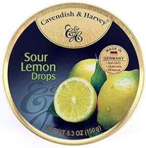 LxfBbV & n[xC T[  hbvX n[h LfB[ 5.3 IX (150g)  4 pbN 4 Pack Cavendish & Harvey Sour Lemon Drops Hard Candy 5.3-ounce (150g) Tins