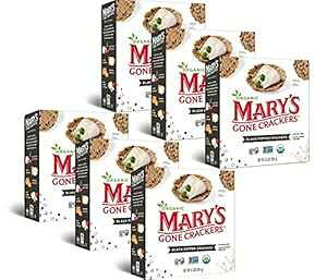 Mary's Gone Crackers ubNybp[NbJ[AI[KjbNāAAS}AOet[A6.5IX (6pbN) Mary's Gone Crackers Black Pepper Crackers, Organic Brown Rice, Flax & Sesame Seeds, Gluten Fre