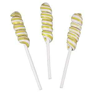 Fun Express Mini Twisty Lollipops, Unicorn Pops, Nostalgic Candy, Suckers, 24 Pieces, Individually Wrapped, Gold