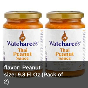 WATCHAREE S Thai Peanut Sauce, Gluten Free Certified, Non-GMO, Vegan, Made with Natural Ingredients / Authentic Thai Sauce for Stir Fry, Rice Seasoning, Condiment & Dipping (Pack of 2)