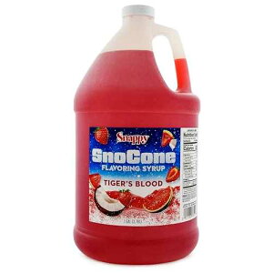 Snappy Tigers Blood Sno Cone Syrup, 1 Gallon (128 ounces) Size, Ready to Use For Snow Cone Machines, Flavored Syrup for Shaved Ice, 14 Snow Cone Flavor Options