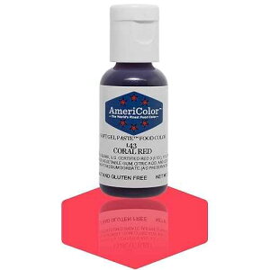 AmeriColor, Coral Red, 0.75 Ounce Bottle, Soft Gel Paste Food Color