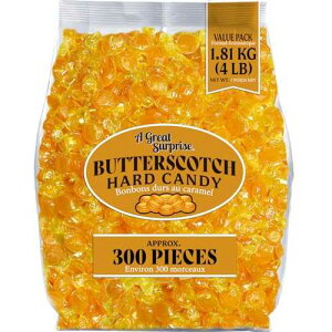 A Great Surprise Premium Butterscotch Hard Candy - 4 lb - Individually Wrapped Butterscotch Candy Discs Buttons - Classic Creamy & Old Fashioned Butterscotch flavor Candy A Great Surprise Premium Butterscotch Hard Candy 4