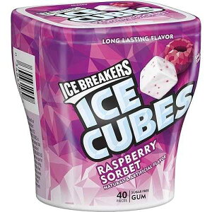 Ice Breakers Ice Cubes Sugar Free Gum with Xylitol, Raspberry Sorbet, 40 Piece (Pack of 4)