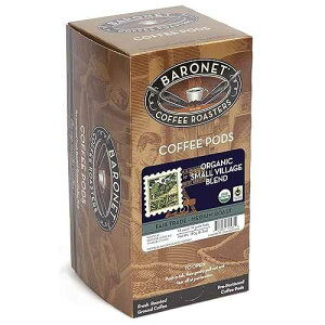 Baronet Coffee Pods [Organic Fair Trade Small Village-54 Pods] Single Cup Use, Like Senseo [3 Boxes of 18 Single Serve 10 Gram] Regular Strength, Med Roast [Org Sml Vill] Baronet Coffee Pods [Organic Fair Trade