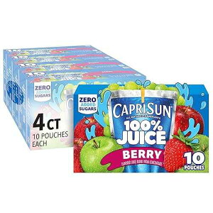 JvT x[ʏ`100 ̂܂܈߂W[Xi40܁A10{4j Capri Sun 100% Berry Juice Ready-to-Drink Juice (40 Pouches, 4 Boxes of 10)