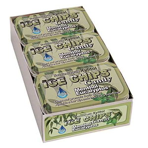 ICE CHIPS LVg[ LfB (g[ [JA6 pbN) - ʐ^ ICE CHIPS oht ICE CHIPS Xylitol Candy Tins (Menthol Eucalyptus, 6 Pack) - includes ICE CHIPS BAND as shown