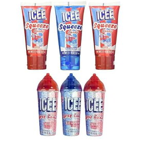 ICEEスプレーキャンディとスクイーズキャンディ6個セット！映画鑑賞会、パーティー、フィールド旅行などに最適です。(3スクイーズ&3スプレー) Koko's Confectionary & Novelty Set of 6 ICEE Spray Candy and Squeeze Candy! Perfect for Movie Night
