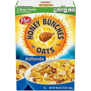 �|�X�g�n�j�[�I�[�c���̖[�A�A�[�����h���蒩�H�p�V���A���A4�� Post Honey Bunches of Oats With Almond Breakfast Cereal, 4 Count