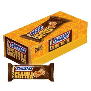 Creamy SNICKERS Peanut Butter Single Size Square Candy Bars,1.4 Ounce (Pack of 24)