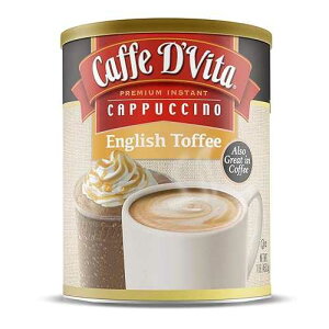 Caffe D'Vita Caffe D Vita English Toffee Cappuccino Mix - Instant Cappuccino Mix, Gluten Free, No Cholesterol, No Hydrogenated Oils, No Trans Fat, 99% Caffeine Free, Flavored Instant Coffee - 1 Lb Can, 6-Pack