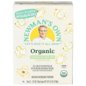 Newman's Own Organic Pop's Corn dqWp|bvR[ACgo^[A3  (pbP[W͈قȂꍇ܂) Newman's Own Organic Pop's Corn Microwave Popcorn, Light Butter, 3 Count (Pack May Vary)