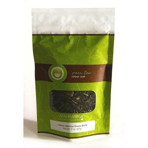 Mahamosa Gourmet Teas, Spices & Herbs Mahamosa Lemon Jasmine Green-White Tea 2 oz, Loose Leaf Green Tea and White Tea Blend (with China sencha, lung ching tea,Yunnan tea, bai mu dan white tea, rose, mallow blo