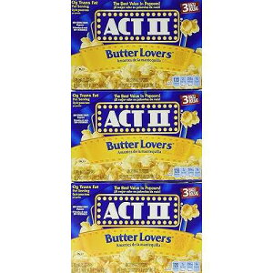 Act II、バターラバーズ、電子レンジ対応ポップコーン、3個入り、8.25オンスボックス(3個パック) Act II, Butter Lovers, Microwavable Popcorn, 3 Count, 8.25oz Box (Pack of 3)