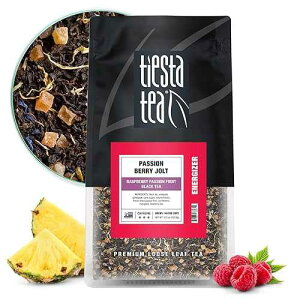 Tiesta Tea - Passion Berry Jolt Raspberry Passion Fruit Black Tea Premium Loose Leaf Tea Blend Caffeinated Black Tea Make Hot or Iced Tea & Brews up to 200 Cups - 16oz Resealable Bulk Pouch
