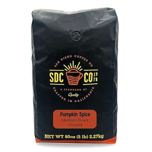 San Diego Coffee Pumpkin Spice, Medium Roast, Ground Coffee, 5-Pound Bag Caf molido tostado
