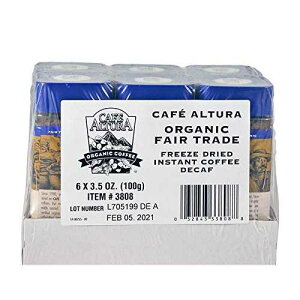 Cafe Altura I[KjbN tFAg[h fJtF CX^gR[q[A3.53 IX (6 pbN) Cafe Altura Organic Fair Trade Decaf Instant Coffee, 3.53 oz (Pack Of 6)