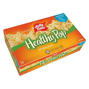 Jolly Time Premium Flavored Microwave Popcorn, Gluten Free, Gourmet Bulk Box, 24 Count (Healthy Pop - Butter & Sea Salt, 3 Ounce (Pack of 24))