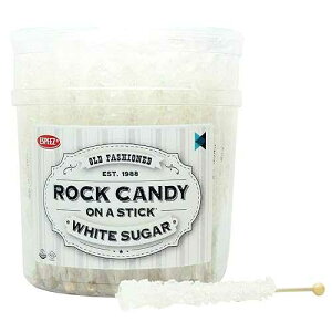Extra Large Rock Candy Sticks: 36 White Crystal Rock Candy Sticks - Original - Individually Wrapped for Party Favors, Candy Buffet, Showers, Receptions, Old Fashioned Espeez Bulk Candy on a Stick