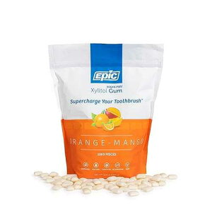 Epic Gum - Aspartame Free 100% Xylitol - Chewing Gum Sugar Free Gum - Orange Mango Flavored, 1000 Pieces (Pack of 1)