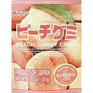 tO~LfBAs[`A1.76IX t䐻 Kasugai Gummy Candy, Peach, 1.76 oz
