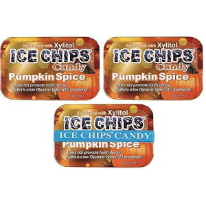 ICE CHIPS LVg[ LfB (pvL XpCXA3 pbN) - ʐ^̃oht ICE CHIPS Xylitol Candy Tins (Pumpkin Spice, 3 Pack) - Includes BAND as shown