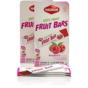Haddar Raspberry 100% Fruit Bars, 10ct (2 Pack = 20 Bars) Made with Real Fruit | No Corn Syrup | No Artificial Colors or Flavors | Gluten Free | Certified Kosher